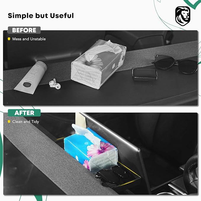 YHTAUTO Behind Screen Storage Tray Fit 2024 2025 Tesla Model 3 Highland, Screen Storage Box Non-Slip TPE Tissue Sunglass Holder for Car Dashboard Hidden Tray Interior Accessories 1PC
