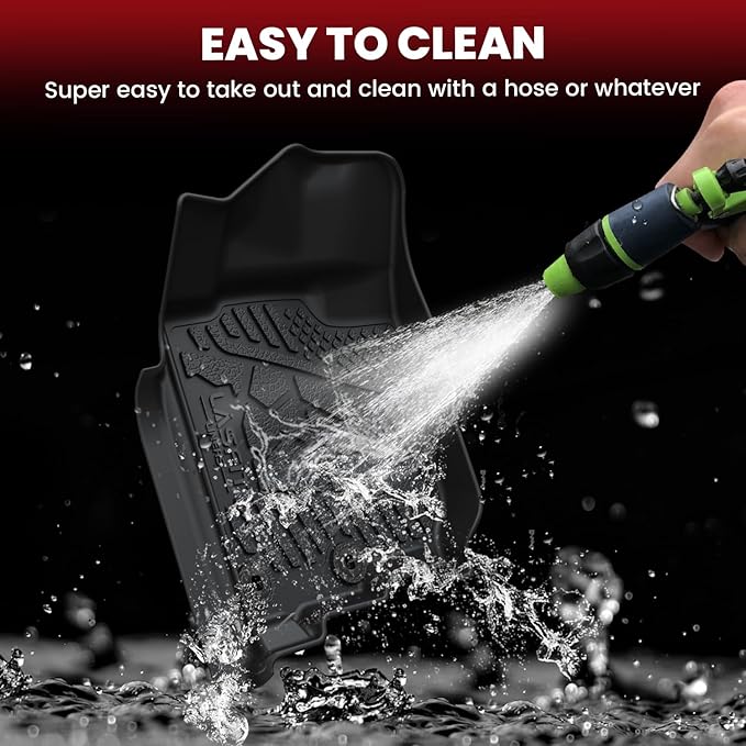 LASFIT Floor Mats for Nissan Titan 2017-2024(Only Fit Crew Cab) & Titan XD 2016-2024,All Weather Custom Fit Floor Liners for Titan 1st & 2nd Row Car Mats (Not Fit Without Rear Seat Cargo Organizer)