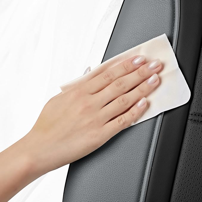 Road Comforts Leather Seat Covers, Breathable Car Seat Covers Front Seat for Men,Airbag Compatible, Automotive Seat Covers Set Universal Fit Most Cars,Vans,Truck,SUV