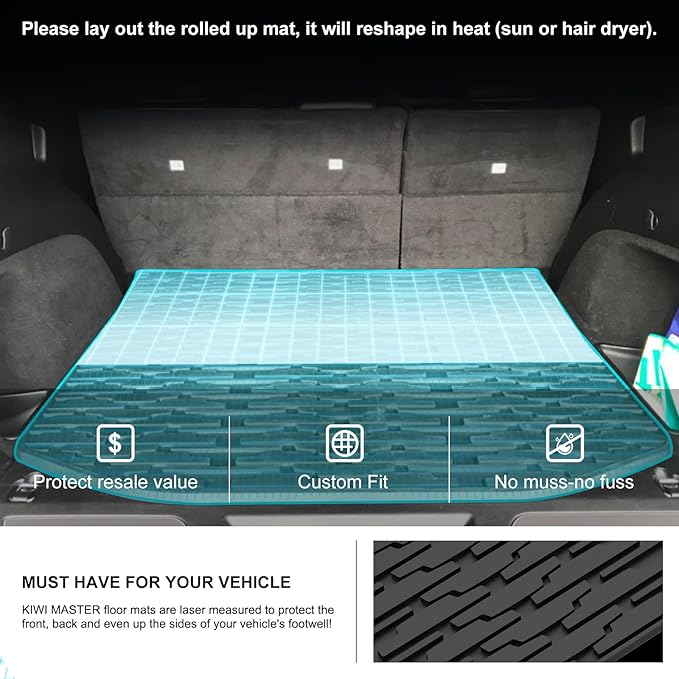 KIWI MASTER Rear Cargo Mat Liner for 2011-2021 Jeep Grand Cherokee OEM Replacement 82212085 All Weather Protection Floor Tray Slush Trunk Mats Black