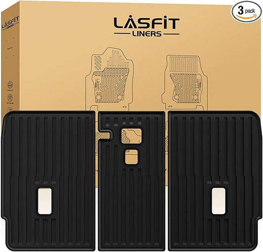 LASFIT Premium Extra Thick Rear Seat Back Covers for Tesla Model Y Juniper 2025/2026 | TPE Custom Fit Waterproof Model Y Accessories Second Row Back Seat Protector Mat Liner