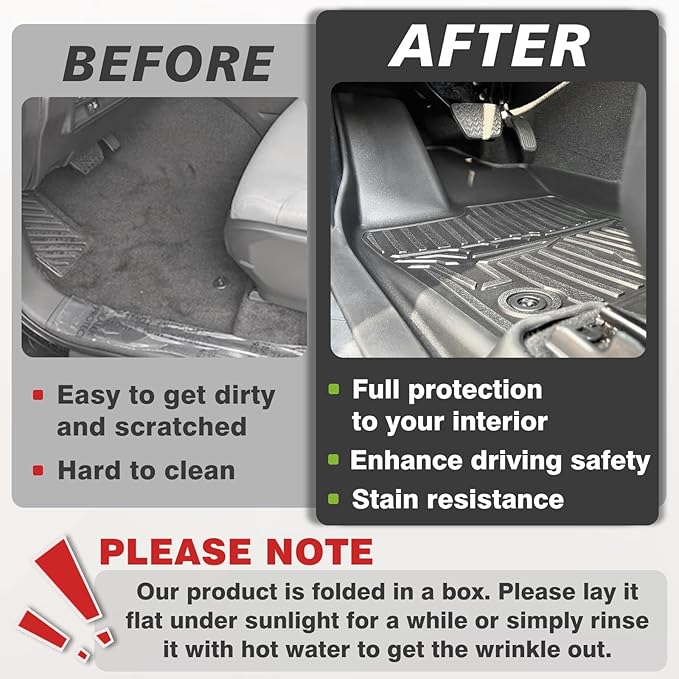 TripleAliners Floor Mats Compatible with Toyota Tundra 2022-2025 CrewMax Cab Accessories All Weather Custom Fit TPE Floor Liners 1st & 2nd Row Full Set Interior Liners