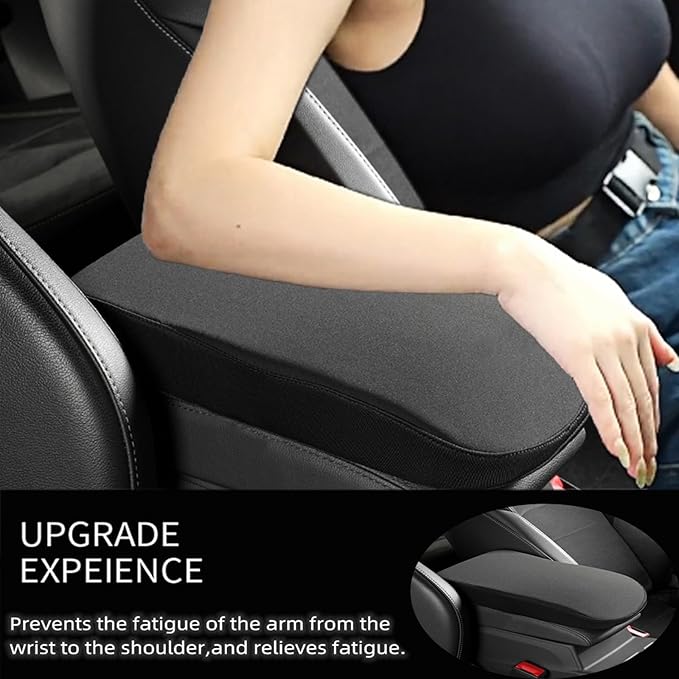 Upgrade Car Console Armrest Pad,Car Armrest Cushion with Comfortable Memory Foam,Premium Material Car Armrest Cover,Universal Car Center Console Pillow,Car Accessories(Black1)