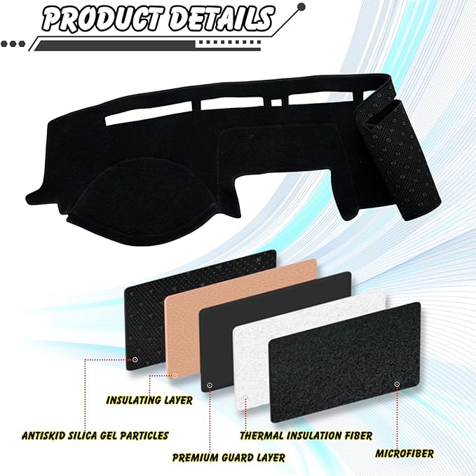 Non-Slip Dash Cover Dashboard Cover Mat Custom Fit Center Console Cover Sunshield Protector Pad Compatible with Ford Escape Mercury Mariner 2008 2009 2010 2011 2012 Accessories (Black Trim)