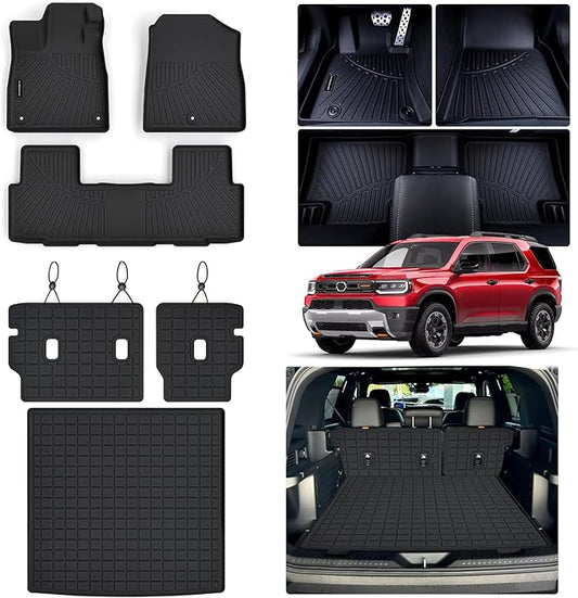 All-Weather Floor Mats & Cargo Liner | Custom Fit for 2026 Honda Passport | TPE Material, Anti-Slip Protection Floor Mats ﻿