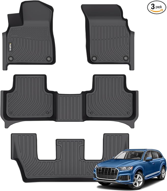 Wailtnb-All Weather Floor Mats for Audi Q7 2020-2024 2025 SQ7 Liners Custom Fit Audi Q7 2020-2024 Waterproof Durable Easy to Clean Accessories 2024 2025