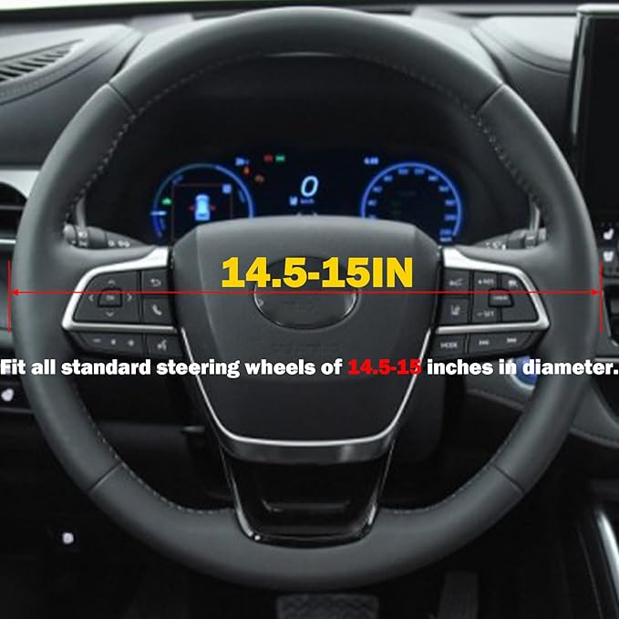 Vintage Groovy Flowers Car Leather Steering Wheel Cover - 15-inch Universal Microfiber- Soft & Breathable & Silicone Anti Slip Auto Steering Wheel Wrap for Women (Pink)