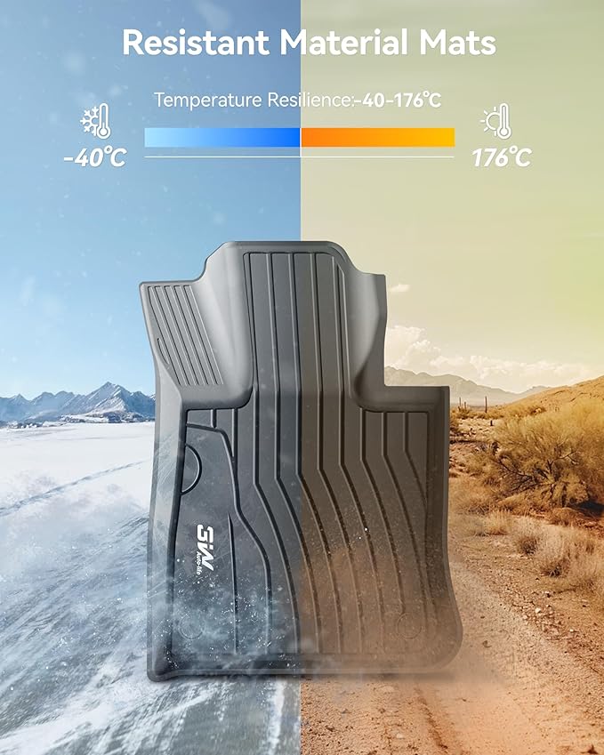 3W Floor Mats and Cargo Liner Compatible for Mercedes Benz GLC (Not Fit Coupe) 2023 2024 2025 2026, TPE All Weather for GLC300/GLC300e/GLC43 AMG Floor Liner and Cargo Mats