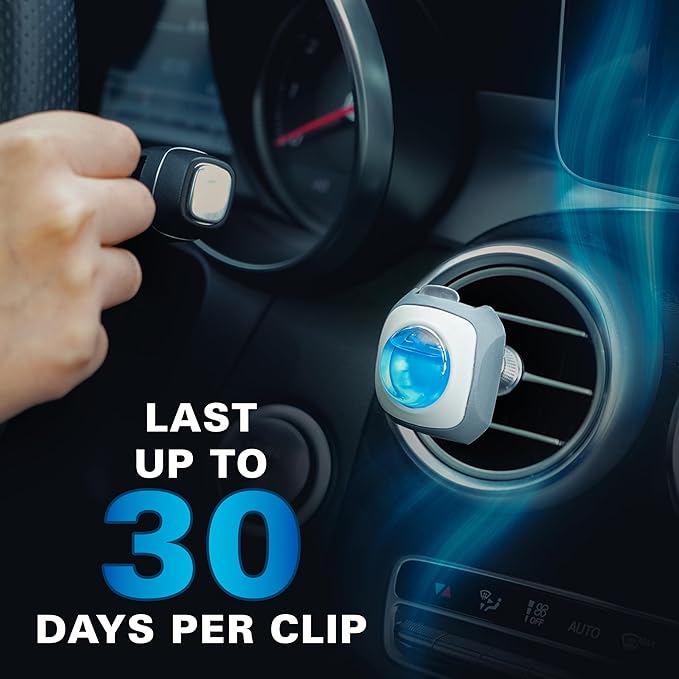 Air Jungles Car Air Fresheners Clip 6 Ct, Variety Pack Vent Clips, 4ml Each, Long Lasting Up to 180 Days Refresher Odor Eliminator, Multi Scent Ideal Gift for New Car Owner