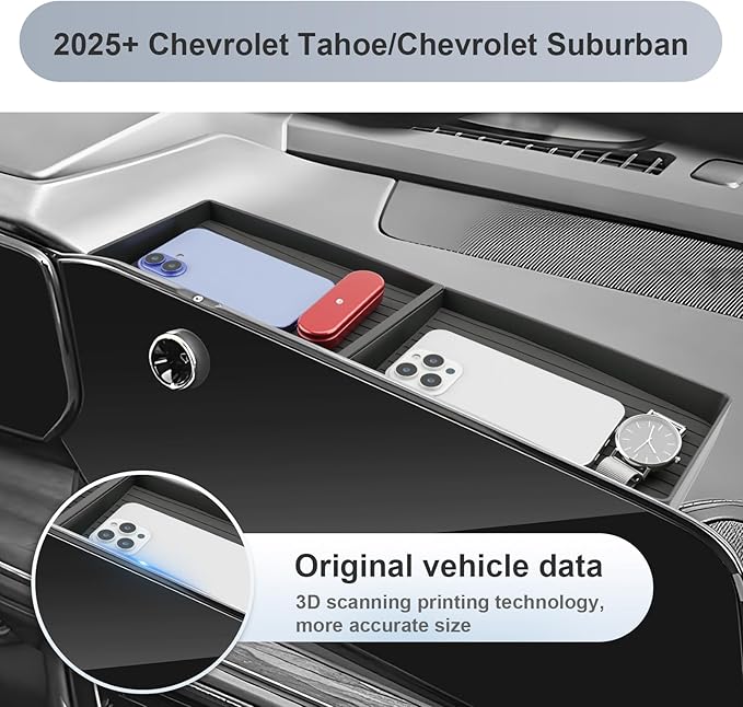 SKTU 2-Pack for 2025 2026 Chevy Tahoe Dashboard Organizer for 2025 2026 Chevrolet Tahoe/Suburban Behind Screen Organizer 2025 2026 Chevy Suburban Dashboard Tray 2025 2026 Chevy Tahoe Accessories Tray