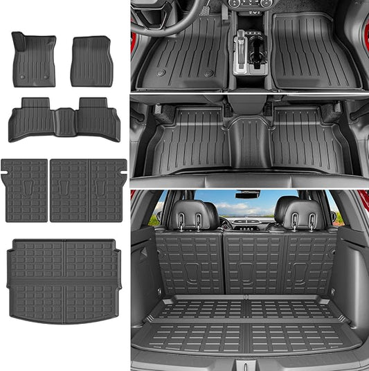 powoq AWD Floor Mat Compatible with 2021-2026 Chevy Trailblazer Trunk Mat Cargo Mat TPE Backrest Liner Replacement for 21-26 Chevy Trailblazer AWD Accessories (AWD Floor Mat+Trunk Mat+Backrest Mat)