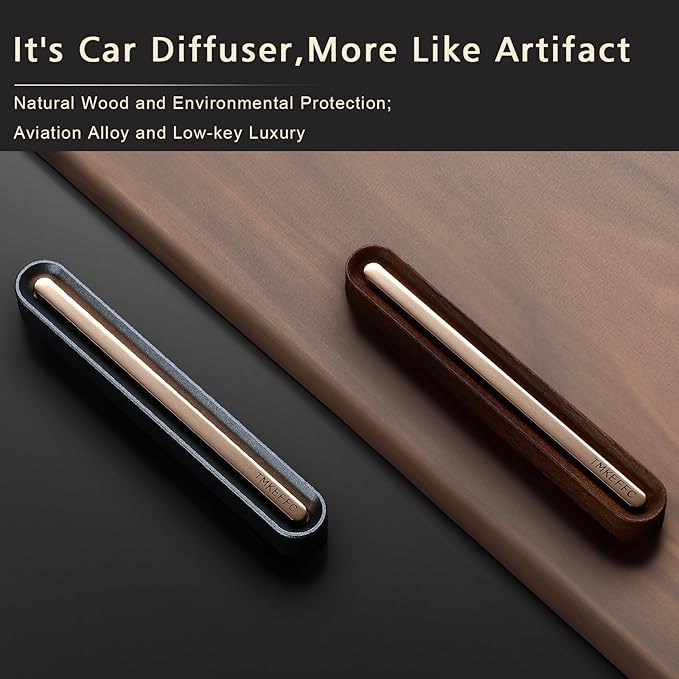 Tesla Model 3/Y Car Air Freshener – Alloy Vent Clip Diffuser with 6 Refill Fragrance Sticks (4 Scents + 2 DIY), Mini Size, Fragrance for Tesla Accessories, Gift for Drivers (Blue Silver)