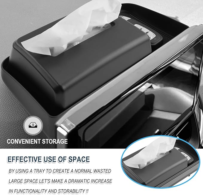 Ruiya Corolla Cross Behind Screen Organizer,for Toyota Corolla Cross Accessories Dash Storage Tray with ETC Magnetic Tissue Box Compatible with 2022 2023 2024 2025 2026 Toyota Corolla Cross L/LE/XLE