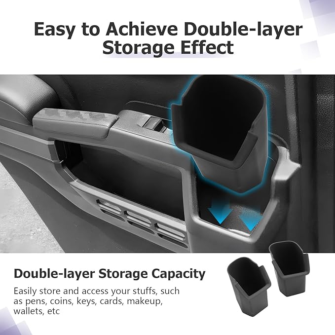 LUWU 2025 4Runner Center Console Cup Holder Compatible with 2025 Toyota 4Runner Interior Accessories Rear Seat Door Side Silicone Cup Holder Insert 4Runner 2025 Accessories