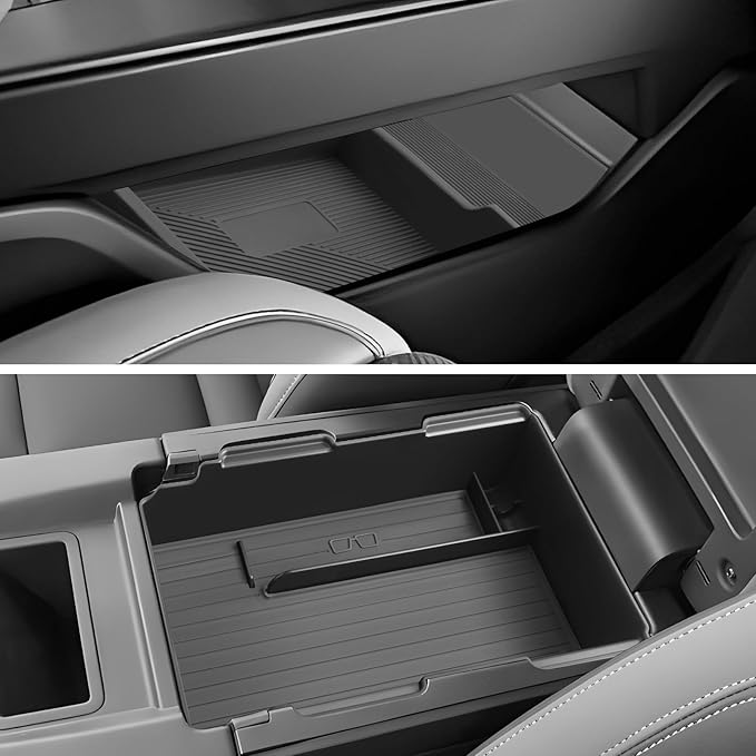 SKTU 2Pcs for 2024 2025 2026 Honda Prologue Center Console Organizer for 2024 2025 2026 Honda Prologue/Acura ZDX Console Tray & Under Console Tray 2024 2025 2026 Prologue Accessories with Coin Holder