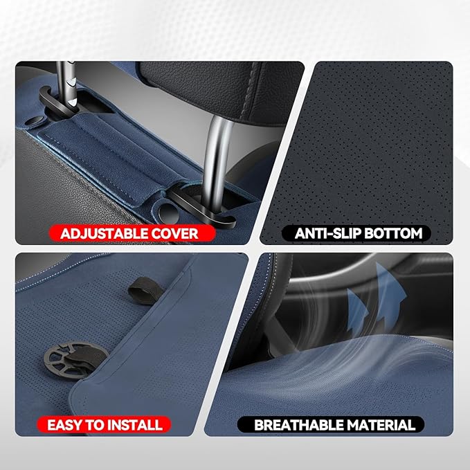 Auto Dynasty Car Seat Covers Front Set, Anti-Slip Automotive Interior Covers, Breathable and Comfort Car Seat Protectors, Airbag Compatible, Universal Fit Most Vehicles, Blue (Protex Plus Series)
