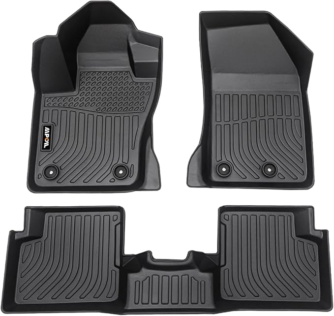 AIPOIL® Floor Mats for 2015-2025 Jeep Renegade Fits 1st & 2nd Row TPE All Weather Anti-Slip Floor Liners Full Set Custom Car Mats Accessories, Black