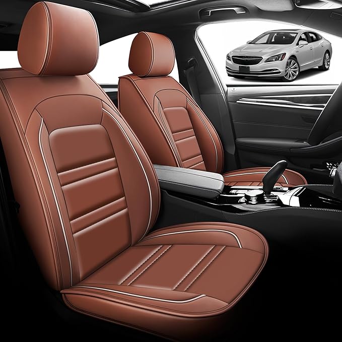 Seat Cover for Buick Lacrosse 2005-2019 | Car Seat Covers Front Seats, Waterproof Seat Protectors, Automotive Front Seat Covers (Front Seat, Coffee)