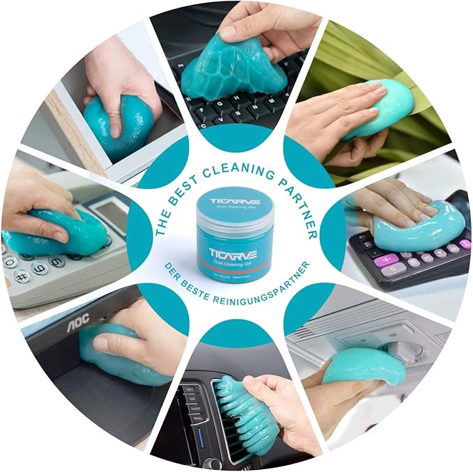 TICARVE Cleaning Gel for Car Detail Tools Car Cleaning Automotive Dust Air Vent Interior Detail Putty Universal Dust Cleaner for Auto Laptop Car Slime Cleaner