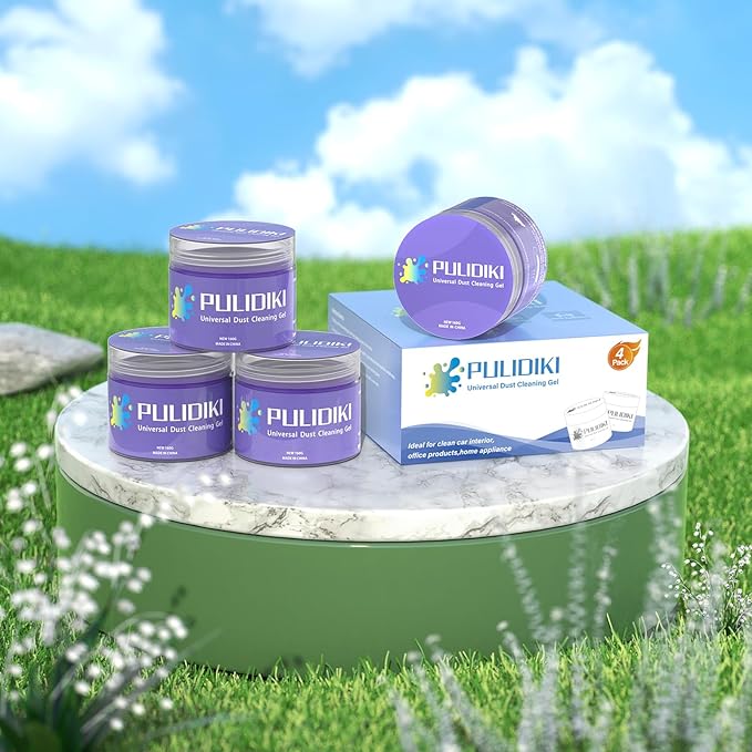 PULIDIKI Car Cleaning Gel for Car Cleaning Putty Car Putty Auto Detailing Tools Car Slime Cleaner Dust Cleaning Gel Car Interior Cleaner Car Accessories Purple Stocking Stuffers for Men Women 4Pack