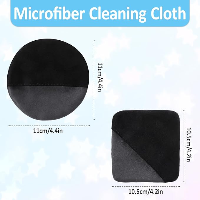 2Pcs Car Touch Screen Cleaner Cloth,4.2"×4.2" Square Microfiber Car Screen Cleaner,Black Auto Screen Cleaning Pad Car Interior Cleaner Wipes for Vehicle Dashboard LCD Display