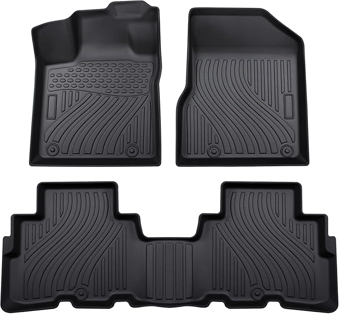 Floor Mats Compatible with Nissan Murano Accessories, Car Floor Liners Carpet Protection TPE All Weather Guard Custom Fit for Murano 2017.5-2024 (3PCS, Black)