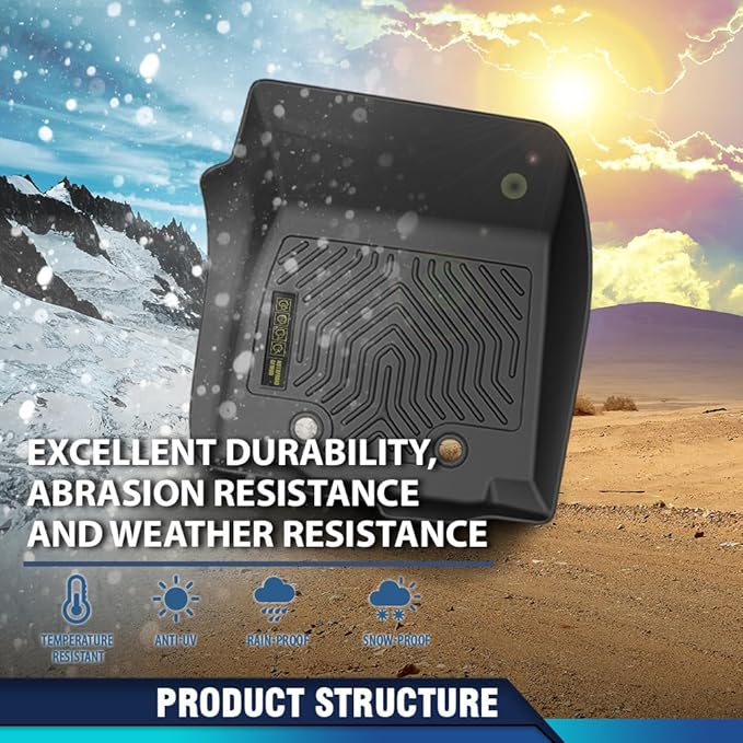 PIT66 Floor Mats Cargo Liners Compatible with Dodge Ram Truck Crew Cab 2009-2018 (NOT Fit Tradesman Quad Cab) (Heavy Duty) 3-Piece Premium All Weather Automotive TPE Liners