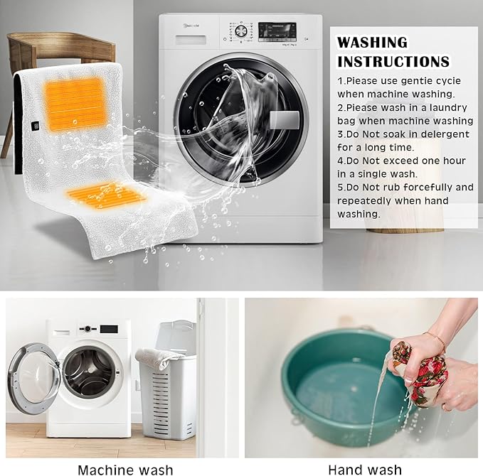 VIHOSE 2 Pack Portable Heated Seat Cushions Lambswool Heated Chair Pad 3 Heat Levels Foldable Heating Seat Pads for Car, Office Chair, Sofa, Camping, Travel, Power Bank Not Included