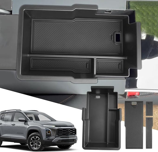 SXCY for 2025 Equinox Center Console Organizer [Not for Equinox EV] for Chevrolet Equinox 2025 Accessories Armrest Console Tray for 2025 Equinox Console Organizer Armrest Storage Box