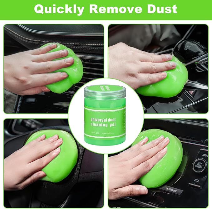 Viewsun Green Windshield Cleaner Tool, 17Pcs Car Interior Cleaning Kit, Detailing Kit Interior Cleaner, Car Detailing Brushes, Cleaning Gel, Inside Cleaning Accessories for Trucks, SUVs, RVs Window