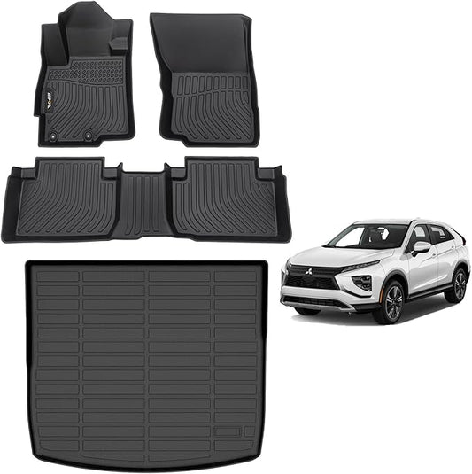 AIPOIL® Floor Mats & Cargo Liner Set for 2022-2024 2025 Mitsubishi Eclipse Cross All Weather Protection TPE Anti-Slip Automotive Full Set Custom Car Mats Accessories -