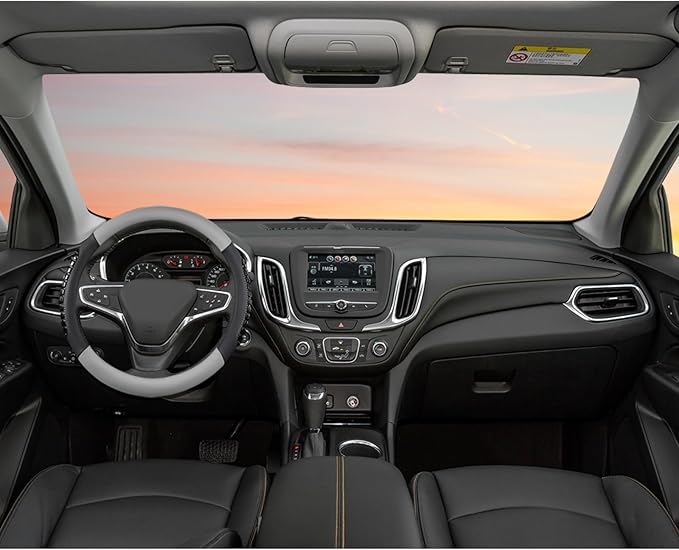 West Llama Nappa Leather Car Steering Wheel Cover Gel Massage,Cool in Summer,Universal 15 inch(Gray+Black-Standard Size)