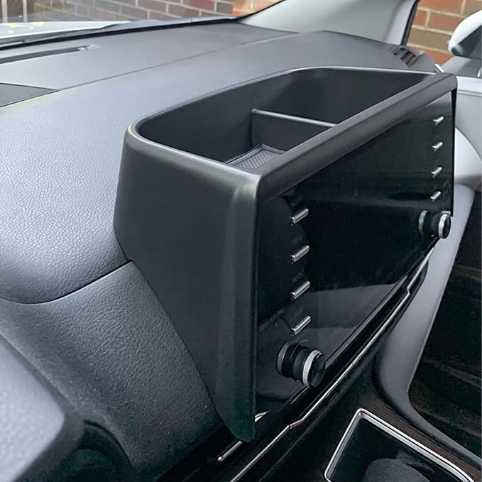 TACOBRO Center Console Dashboard Storage Organizer Compatible with Toyota Sienna 2021 2022 2023 2024 Accessories, Interior Dash Mounted Tissue Holder Tray Box ABS Black