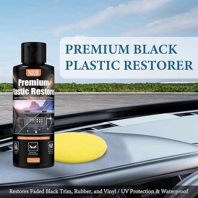240ML Plastic Restorer for Cars, Car Plastic Restorer, Black Trim Restorer, Restores Faded Plastic, Plastic Restorer for Car Exterior & Interior