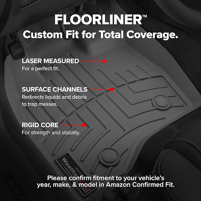Weathertech Custom Fit FloorLiners for Ford F-150 Lightning, F-150 Raptor, F-150-1st & 2nd Row (47697-1-2), Cocoa