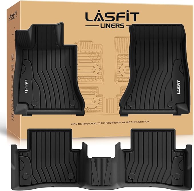 LASFIT Floor Mats for Mercedes Benz C Class 2026 2025 2024 2023 2022 C300 / C43 AMG / C63 AMG S / C63 AMG S E (Fit Sedan Only), All Weather TPE Floor Liners for C Class Car Mats, 1st & 2nd Row Set