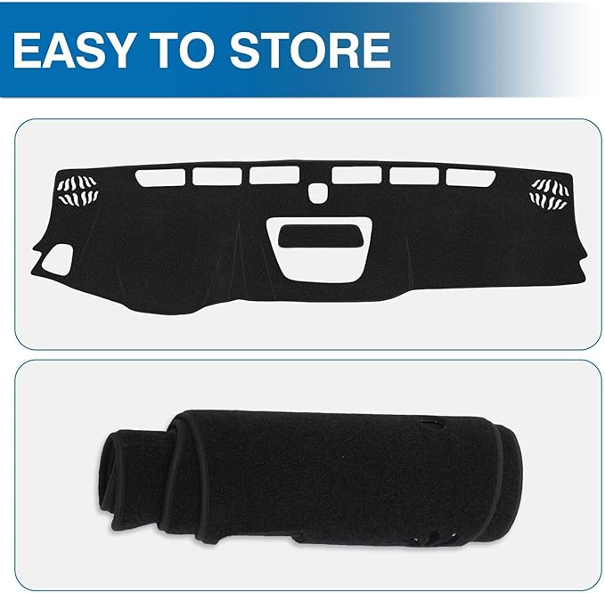 KUST Car Dash Cover for Chevy Chevrolet Colorado 2015-2021 2022 Left Hand Driving Polyester Dashboard Cover Non-slip Center Console Dash Cover Interior Accessories for Colorado Sunshade No Glare Black