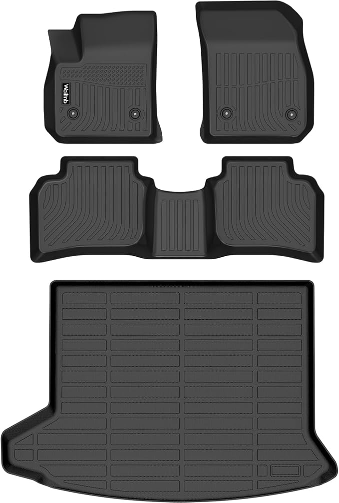 Wailtnb-Floor Mats & Cargo Mat Custom for Cadillac XT4 2019-2025 All Weather Protection TPE Rubber Waterproof Floor Liners XT4 Full Set Black Accessories