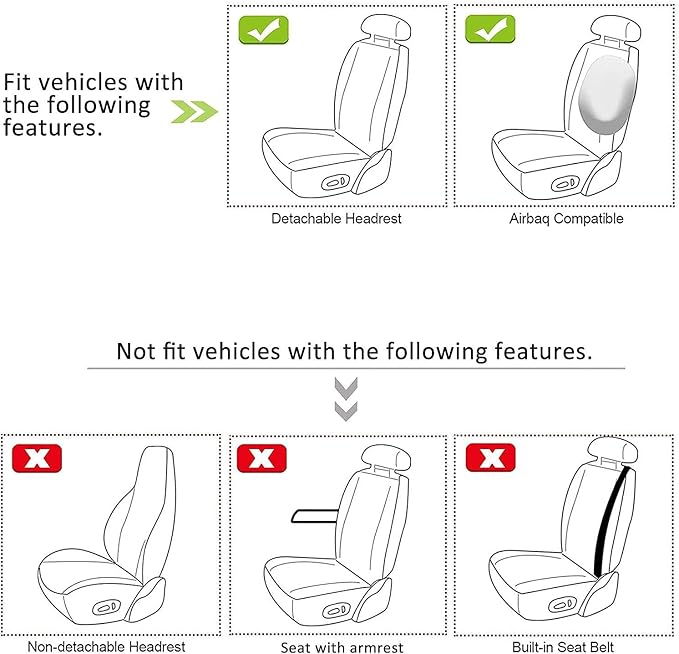 GIANT PANDA Front Seat Cover for Nissan, Leather Seat Protectors Custom Fit Nissan Rogue Altima Sentra Versa Kicks Frontier Murano Pathfinder Maxima (Red+Black)