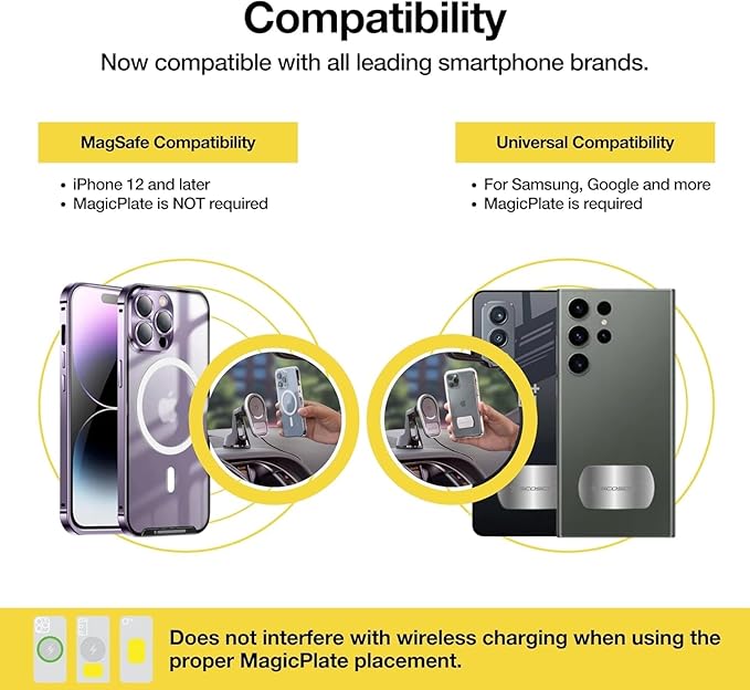 Scosche MPQ5WD MagicMount Pro Charge5 15W MagSafe Wireless Charging Dashboard/Windshield Phone Mount for Car, Magnetic Phone Holder Compatible with iPhone 12/13/14/15/16/Pro/Pro Max, Galaxy, and More