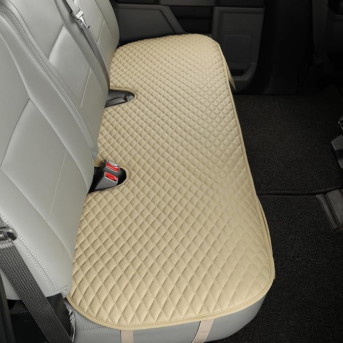 West Llama PU Leather Car Seat Covers Protectors, Bottom Seat Covers for Cars Fit Ford F-150,F-250,F-350(Beige)