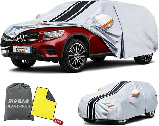 [2025 Upgrade] SUV Car Cover Custom Fit for Mercedes Benz GLC 300 350e (2016-2025), Waterproof All Weather for Automobiles Full Exterior Cover Rain Sun Snow UV Protector.