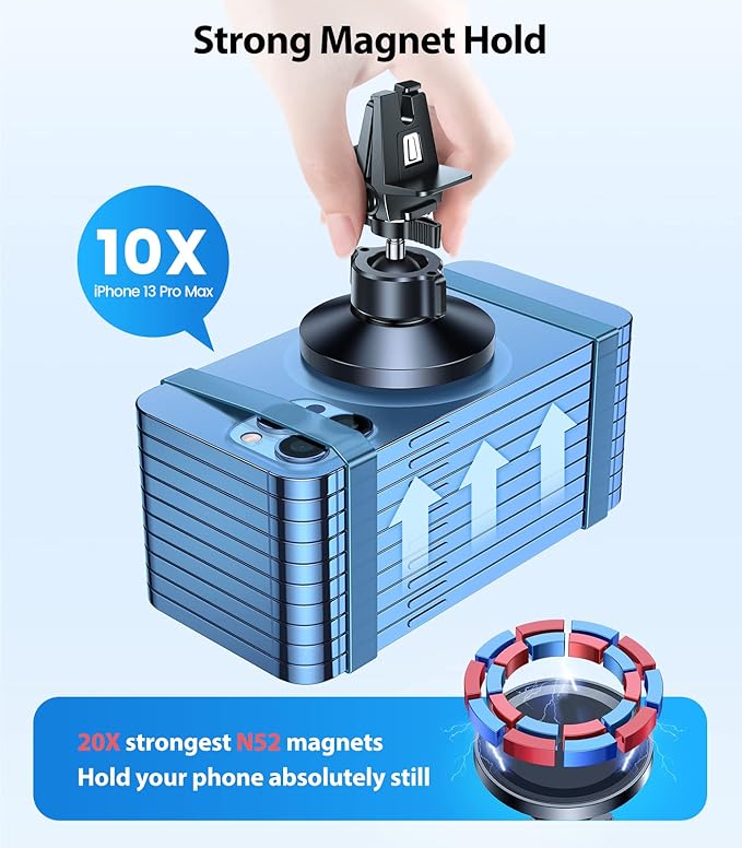 VICSEED for MagSafe Car Mount [Upgraded Strongest Magnet Power] Magnetic Phone Holder for Car Vent 360 Adjustable Magnetic Car Phone Holder Mount for iPhone 17 Pro Max 16 15 14 13 12 Plus Mini