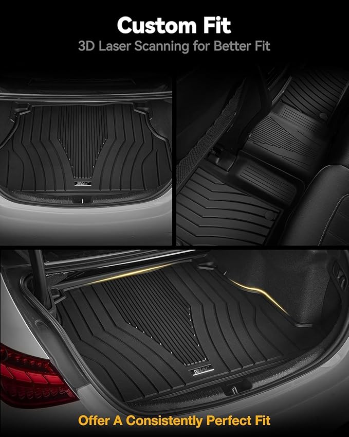 3W Floor Mats & Cargo Liner for Benz GLE 2020-2026, TPE All Weather Custom Fit Floor Liner & Trunk Mats Car Mats fit GLE 350/450/450e/580/53 AMG/63 AMG S(Fit 5 Seats, Not Fit Coupe/W167)