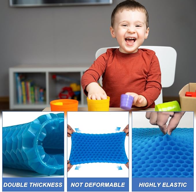 Gel Seat Cushion for Long Sitting - 10" x 7" x 1.4" (Mini) Gel Cushion for Kids, Pressure Relief Cushion for Chair