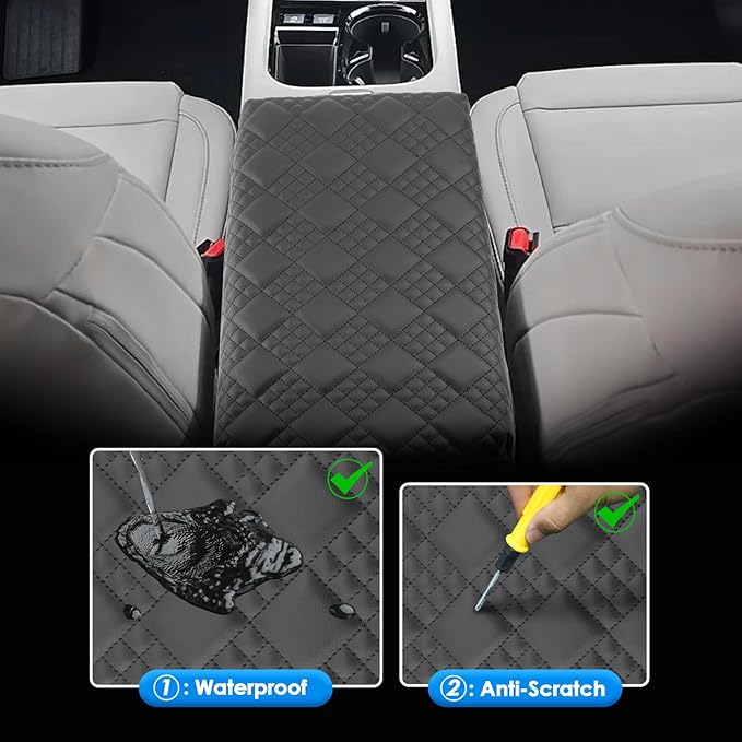 2025 2026 Murano Accessories Center Console Cover for Nissan Murano (SV/SL/Platinum), Cushion &Comfy Leather Armrest Cover 2026 2025 Murano Accessories (Padded)