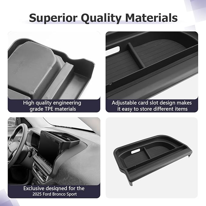 LUWU for 2025 Bronco Sport Dashboard Storage Tray - 2025 Ford Bronco Sport 13.2-inch Behind Screen Organizer Center Console Display Box Dash Tray Bronco Sport 2025 Accessories (Only for 13.2" Screen)