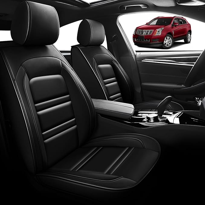 Seat Cover for Cadillac SRX 2004-2016 | Car Seat Covers Front Seats, Waterproof Seat Protectors, Automotive Front Seat Covers (Front Seat, Black)