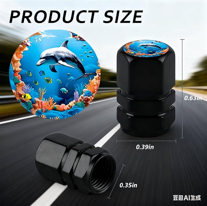 4Pack Tire Valve Stem Caps Glowing Dragon Car Accessories Decor, Tire Air Cap Valve Stem Covers, for Cars Trucks, Bikes, SUV, Motorcycle, Bike More Glowing Dragon Gifts for Men Women