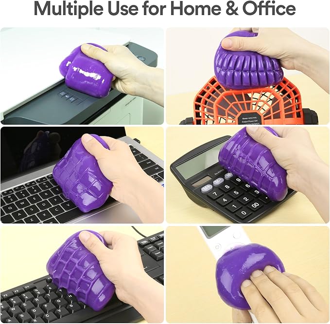 PULIDIKI Car Cleaning Gel for Car Cleaning Putty Car Putty Auto Detailing Tools Car Slime Cleaner Dust Cleaning Gel Car Interior Cleaner Car Accessories Purple Stocking Stuffers for Men Women 4Pack